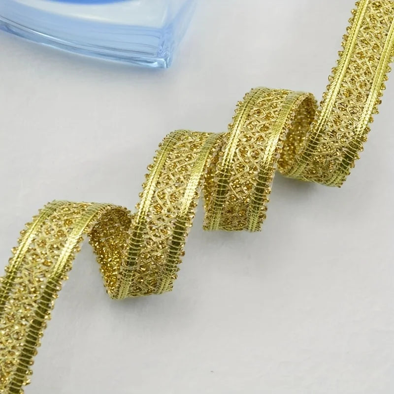 4m/13.12ft each pack Golden lace trims big wide sewing hat curtain dress accessory DIY handmake craft ribbons fabric decoration