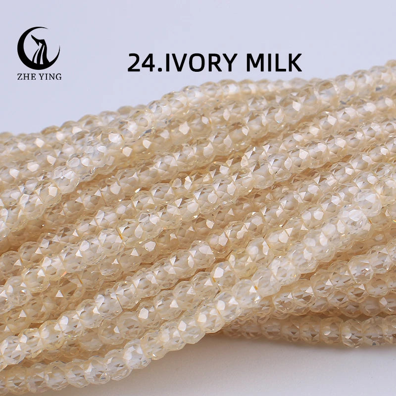 2x3mm Faceted Zircon Beads Loose Beads Gemstone Mix Color Cubic Zirconia Stone Beads for Jewelry Making DIY Accessory