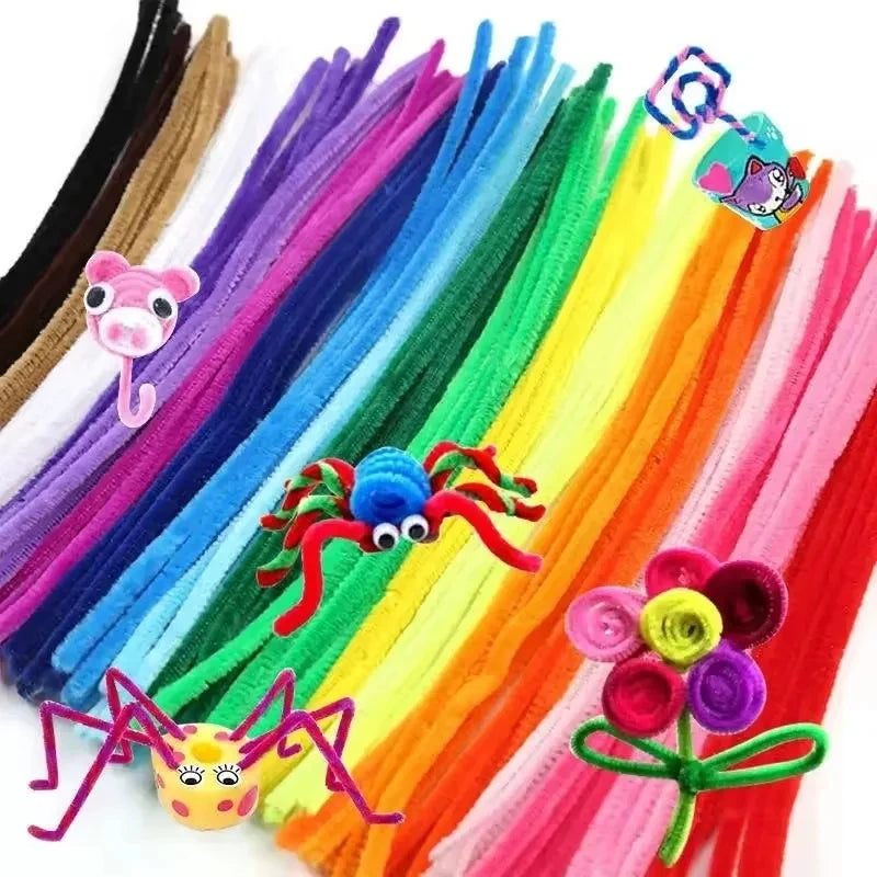Creative Wires Chenille Wire Pipe Cleaners Colorful Chenille Stems DIY Plush Stem Wired Twist Stick Hair Strip Kid Handmade2027