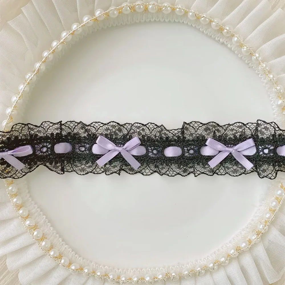 2Meters Bow Decorative Lace Trim Ribbons For Crafts Party Dress Sewing Diy Supplies Handmade Fabric Gift Wrapping Trimming Black