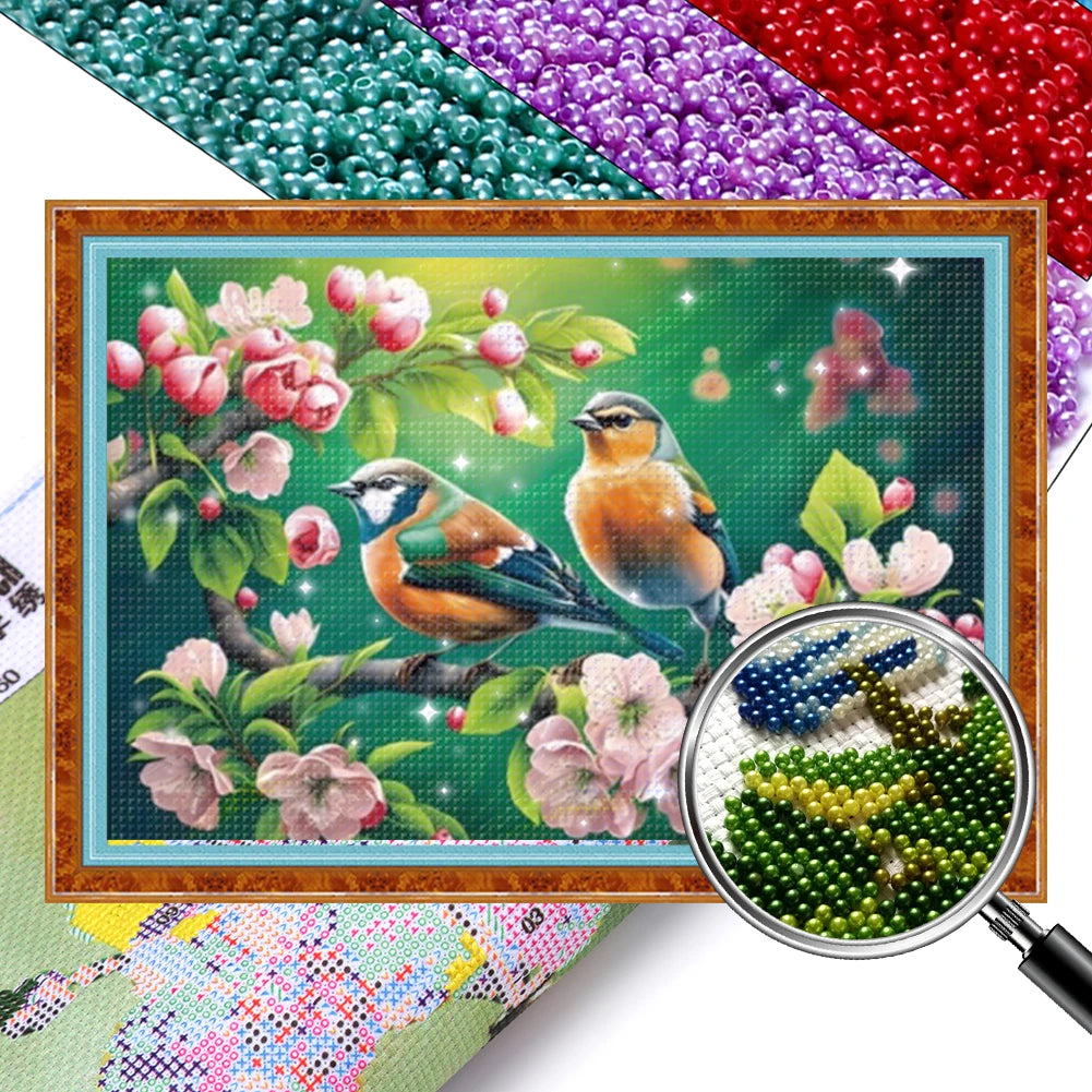 Full Embroidery Beads Printed 9CT Animal Cross Stitch Kit Home Art Craft Bead Embroidery Wall Hanging for New Year Gift