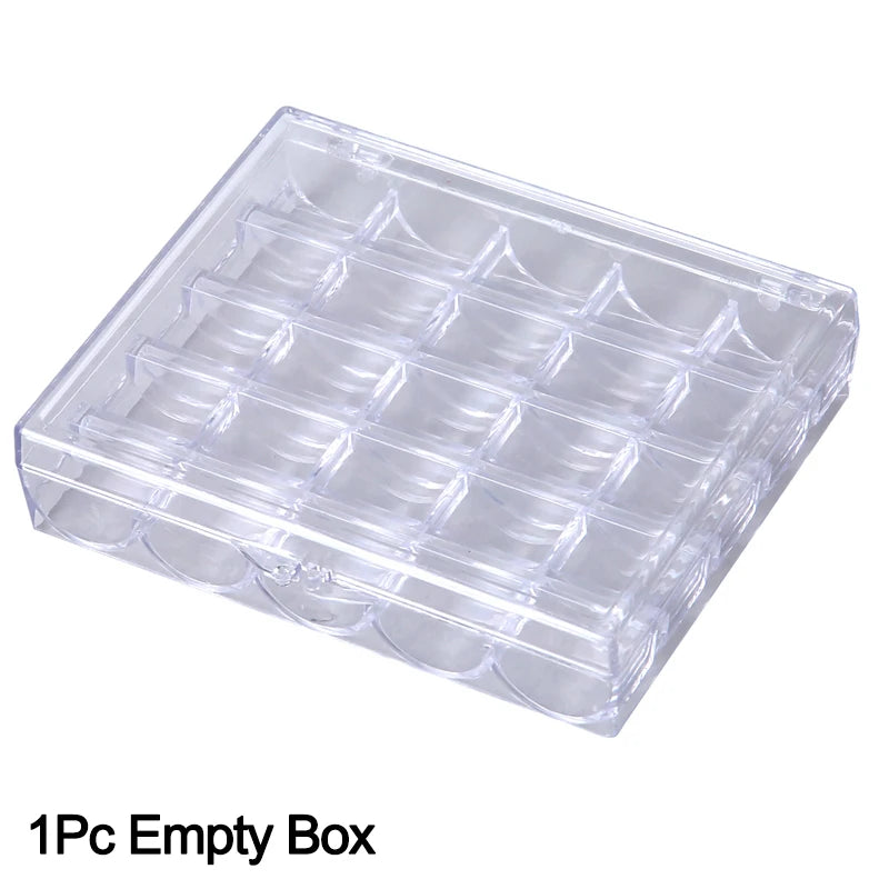 25 Grid Clear Empty Bobbins Storage Box Or 25 Pcs Sewing Bobbins Spools With Box For DIY Household Sewing Machine Accessories