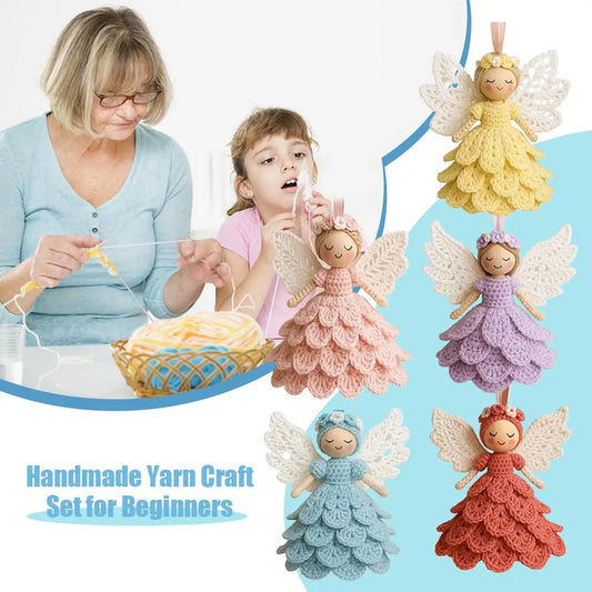 DIY Crochet Angel Ornament Kit Crochet Kit Handwoven DIY Material Kit for Adults and Kids