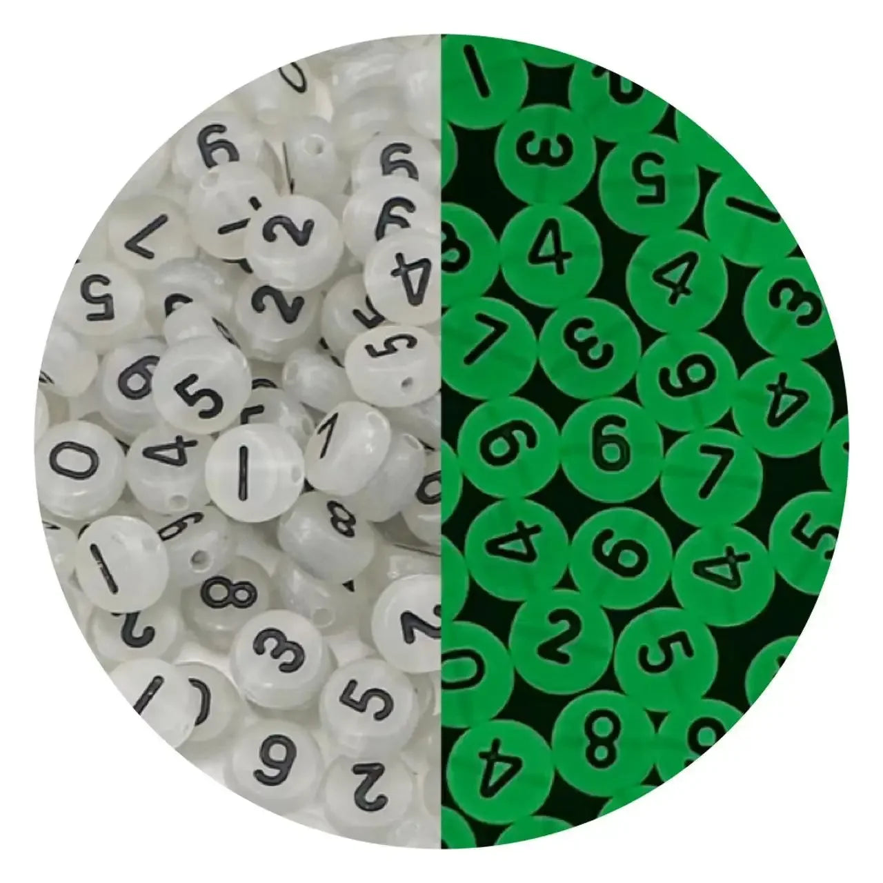 100/200/300/500pcs Acrylic Luminous Beads Round Heart Flower Square Alphabet Beads For Jewelry Making Diy Bracelet Accessorie