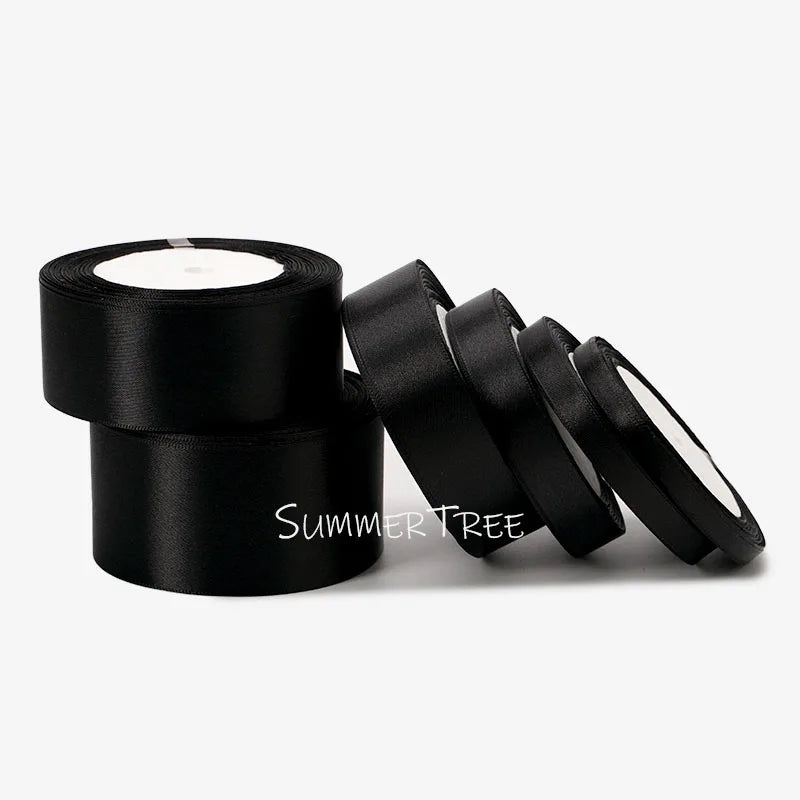 Satin Ribbon 25yards 6mm - 50mm Sash Gift Wrap Bow Handmade DIY Craft Halloween Christmas Wedding Birthday Party Decoration