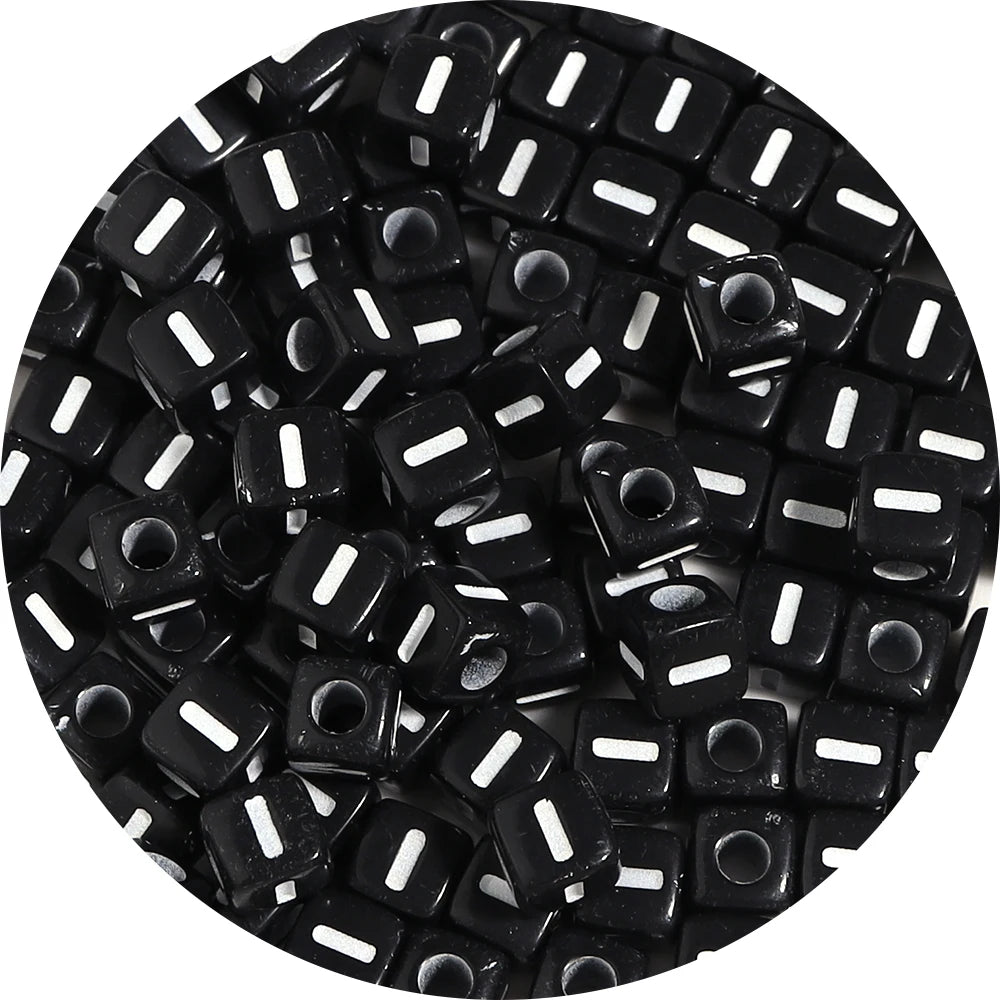 4.5/10mm Charm Square Black Letter Acrylic Beads Cube Loose Spacer Alphabet Beads For Jewelry Making Diy Handmade Supplies