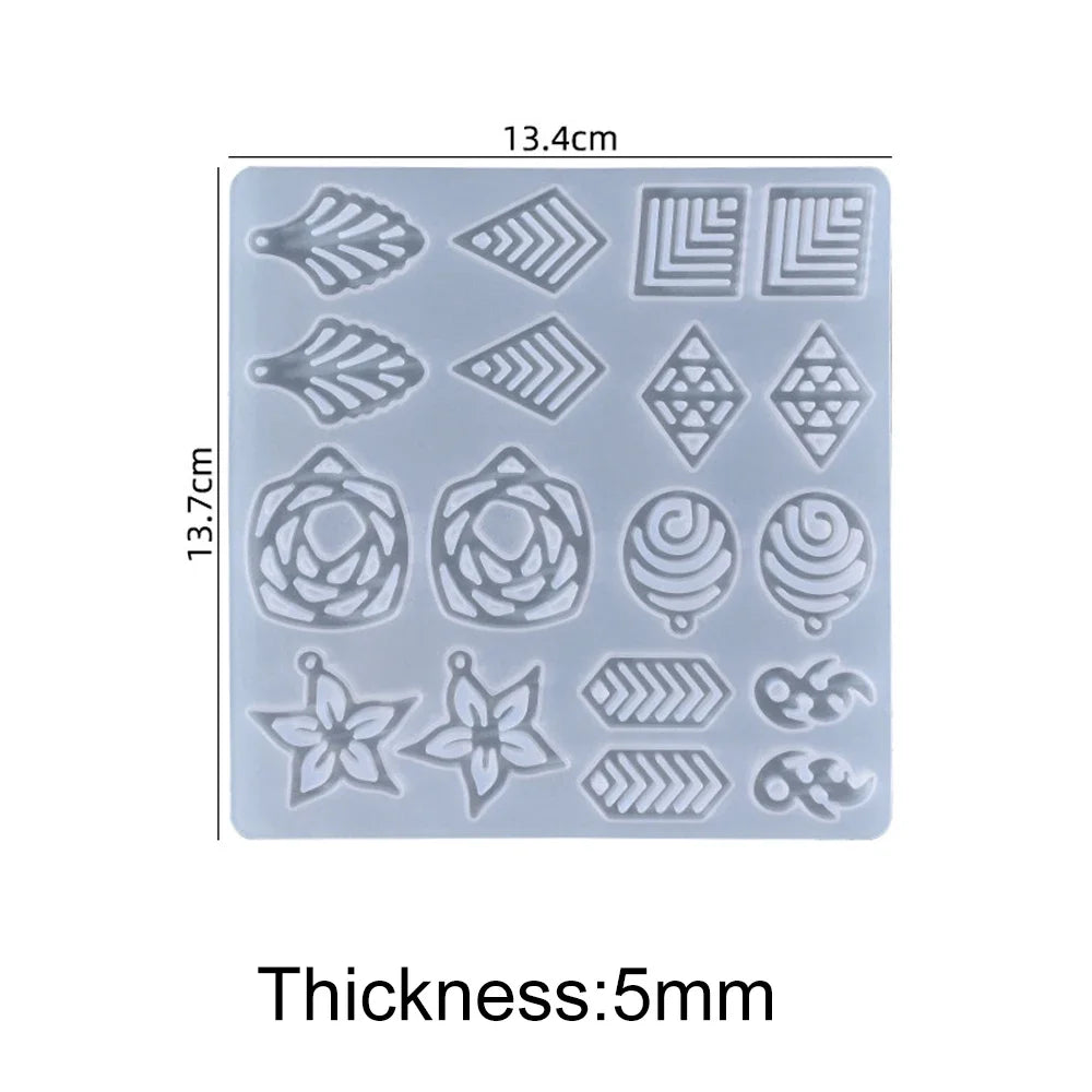 Earring Pendant Silicone Mold Epoxy Resin Jewelry Making Molds Heart Leaves Moon DIY Charms Pendant Mould Creative Jewelry Craft