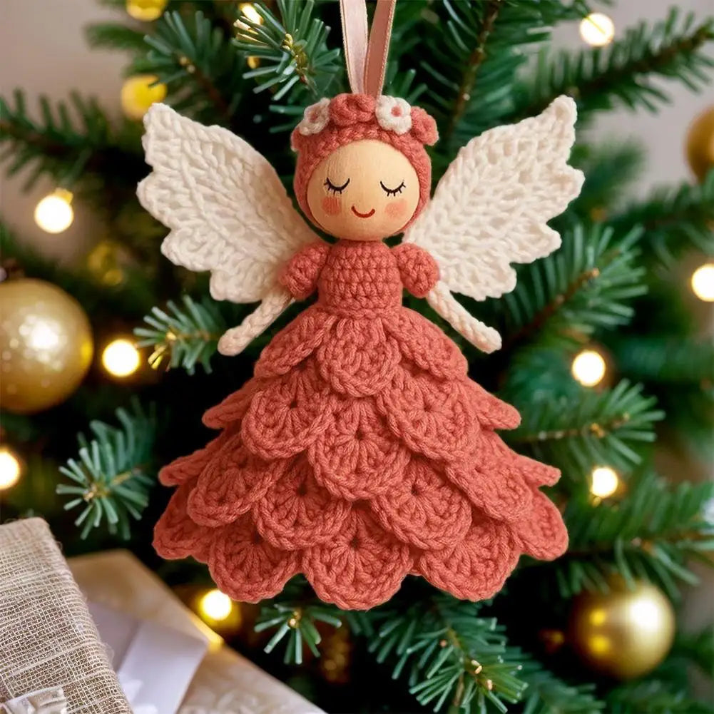 DIY Crochet Angel Ornament Kit Handwoven DIY Material Kit Craft Knitting Kit For Beginners (Unfinished)