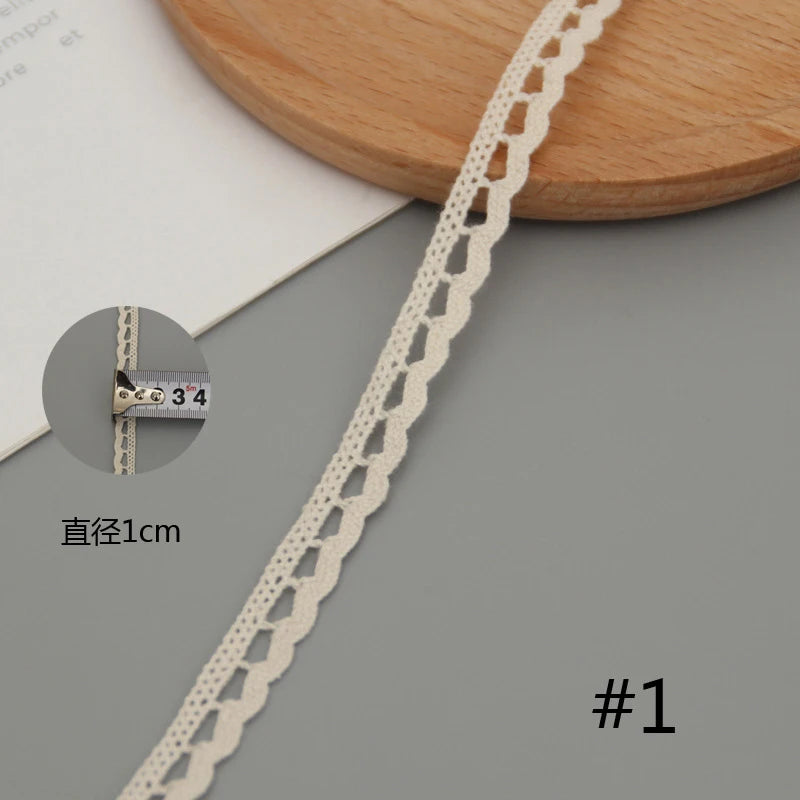 5 Meters Cotton Lace Trim Ribbon Beige Sewing Trim Lace Ribbon Crochet Lace Fabric DIY Wedding Party Craft Christmas Gift Decor