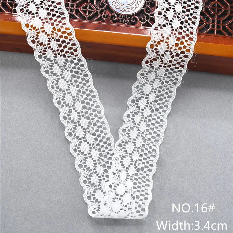 Best Selling 10yards 38kinds Color  White Lace Ribbon Woven Band French African Lace Wedding Fabric DIY Clothing/gift Wrapping