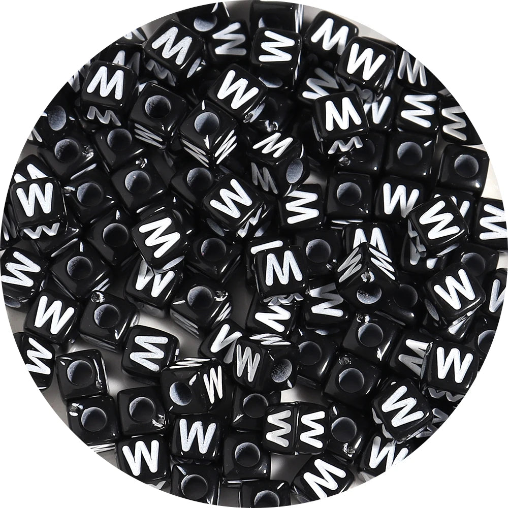 4.5/10mm Charm Square Black Letter Acrylic Beads Cube Loose Spacer Alphabet Beads For Jewelry Making Diy Handmade Supplies