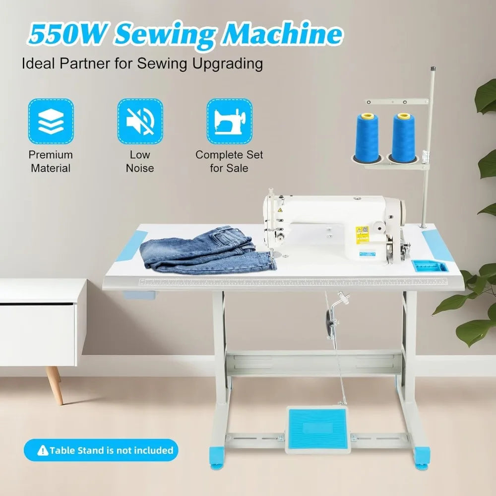 Sewing Machine with Multiple Needle Positions 110V 550W Thick Stuff Sewing Machine with Large Double-Thread Rotary Hook