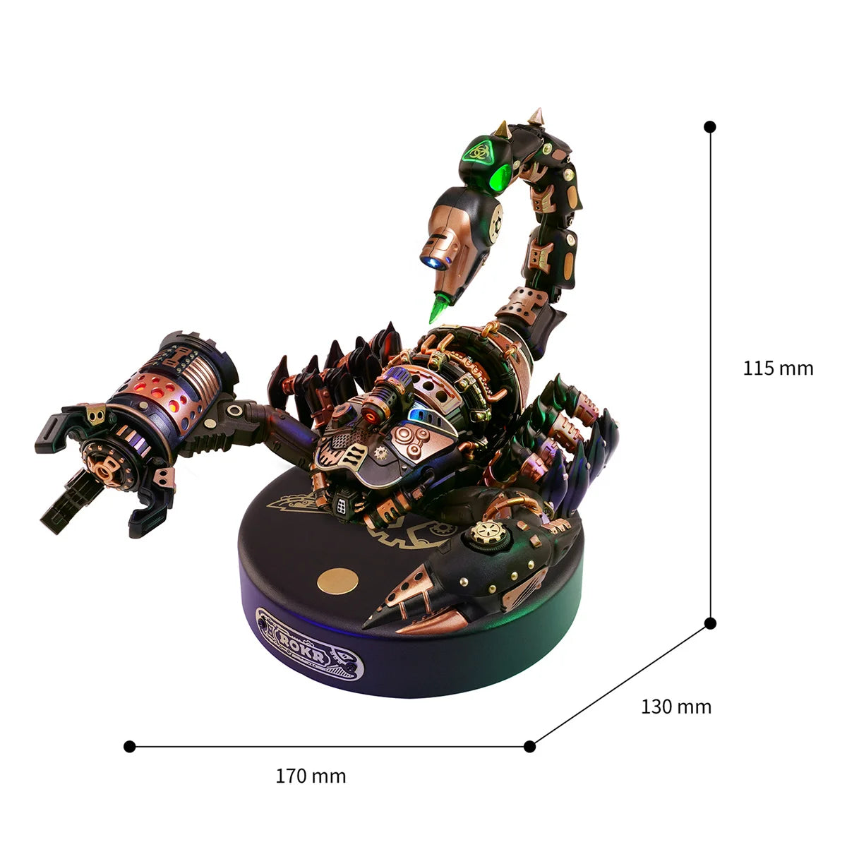Robotime Rokr 3D Metal Puzzle Emperor Scorpion with LED Light of Industrial-style Building Block gift for Kids