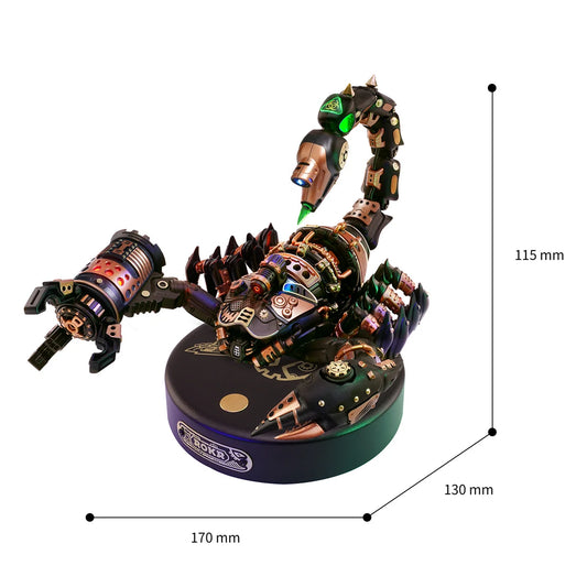 Robotime Rokr 3D Metal Puzzle Emperor Scorpion with LED Light of Industrial-style Building Block gift for Kids