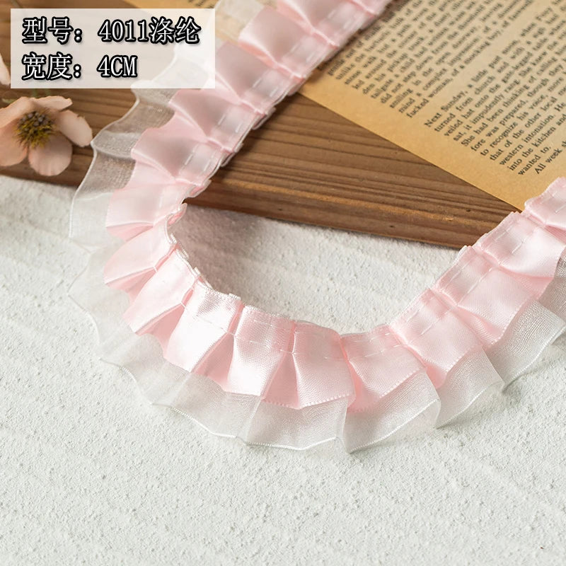 2meters Pink Lace Ribbons Trim For Party Dress Decor Fabric DIY Apparel Sewing Supplies Clothing Collar Cuff Needlework Crafts