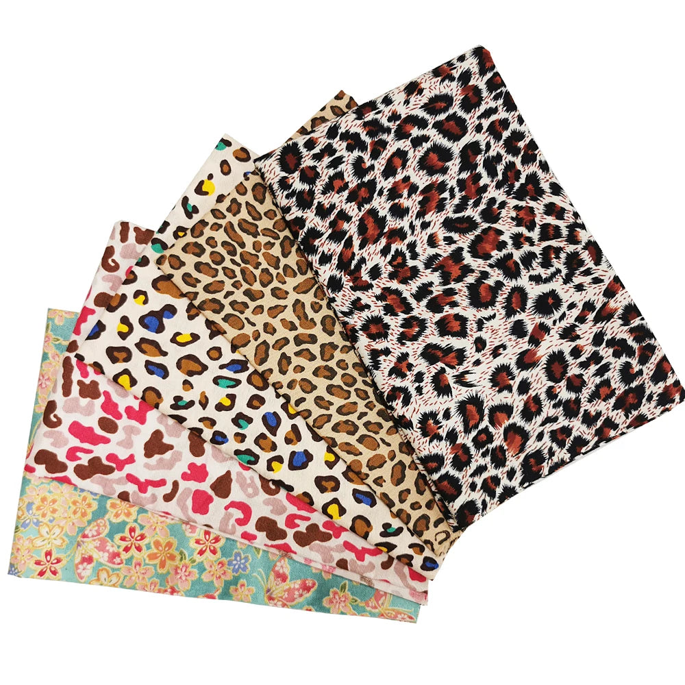 Teramila 5 PCS/Pack Cotton Fabirc Flower Printed Cloth For Hair Bows Sewing Quilt Doll Costume, Scrapbook Decoration Accessories