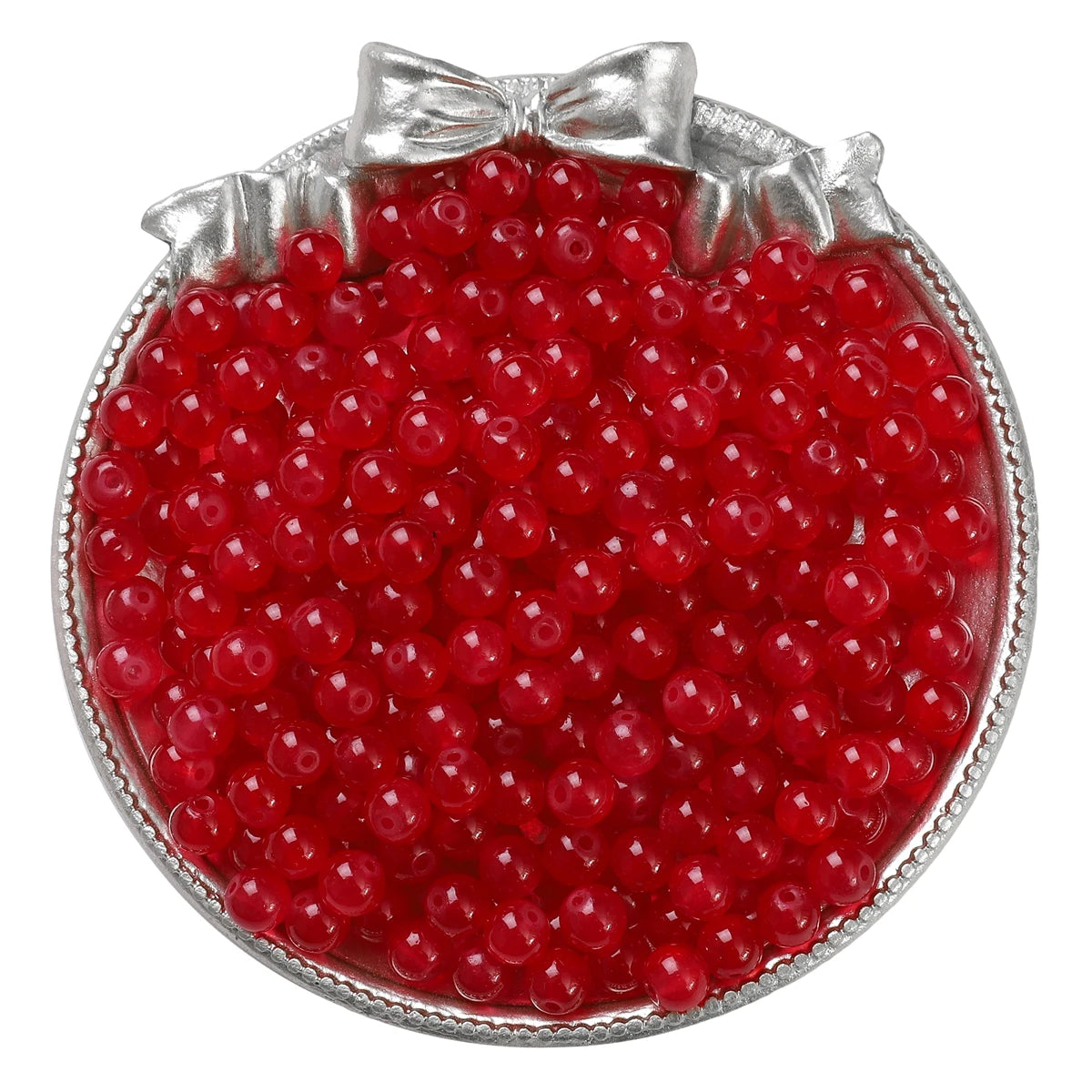 4/6/8/10mm Jelly Painted Glass Imitation Jade Round Beads - DIY Jewelry (Bracelet/Necklace) & Accessories 100/50/20pcs/Pack