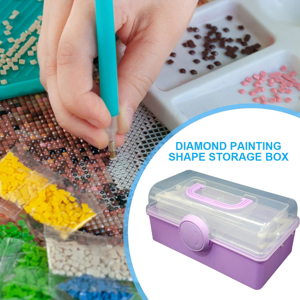 Diamond Painting Beads Storage Box Set Diamond Art Portable Bead Storage Organizer for Diamond Painting Accessories