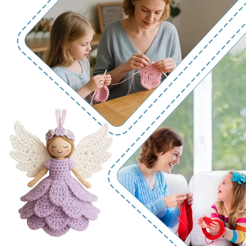 DIY Crochet Angel Ornament Kit Crochet Kit Handwoven DIY Material Kit for Adults and Kids