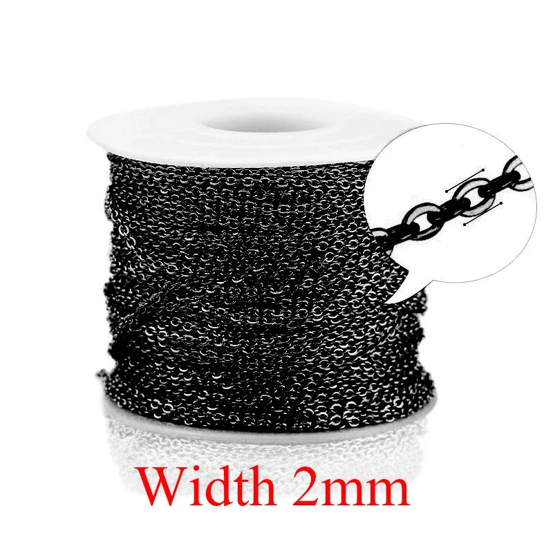 2m Stainless Steel Chain for Jewelry Making Supplies Cable Rose Gold Silver Chains Necklace for Diy Jewelry Findings Wholesale
