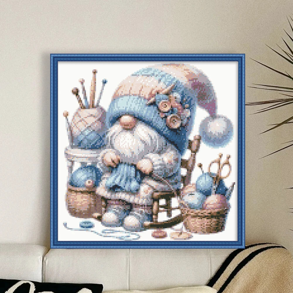 Partial Embroidery Beads Printed 9CT Gnome Cross Stitch Kit Home Decor