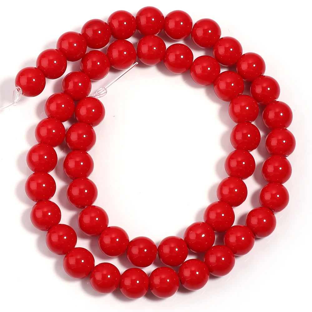 4/6/8/10/12mm Red Coral Jades Stone Beads Round Loose Spacer Beads for Jewelry Making DIY Charms Bracelet Necklace Accessories