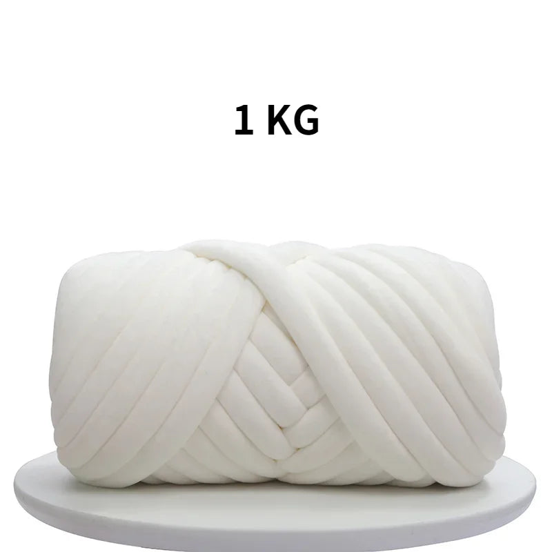 1KG 1000G Super Velvet Chunky Yarn Thick Bulky Giant Thread White Bag for Hand Knitting DIY Arm Soft Big Blanket Carpet 자이언트얀