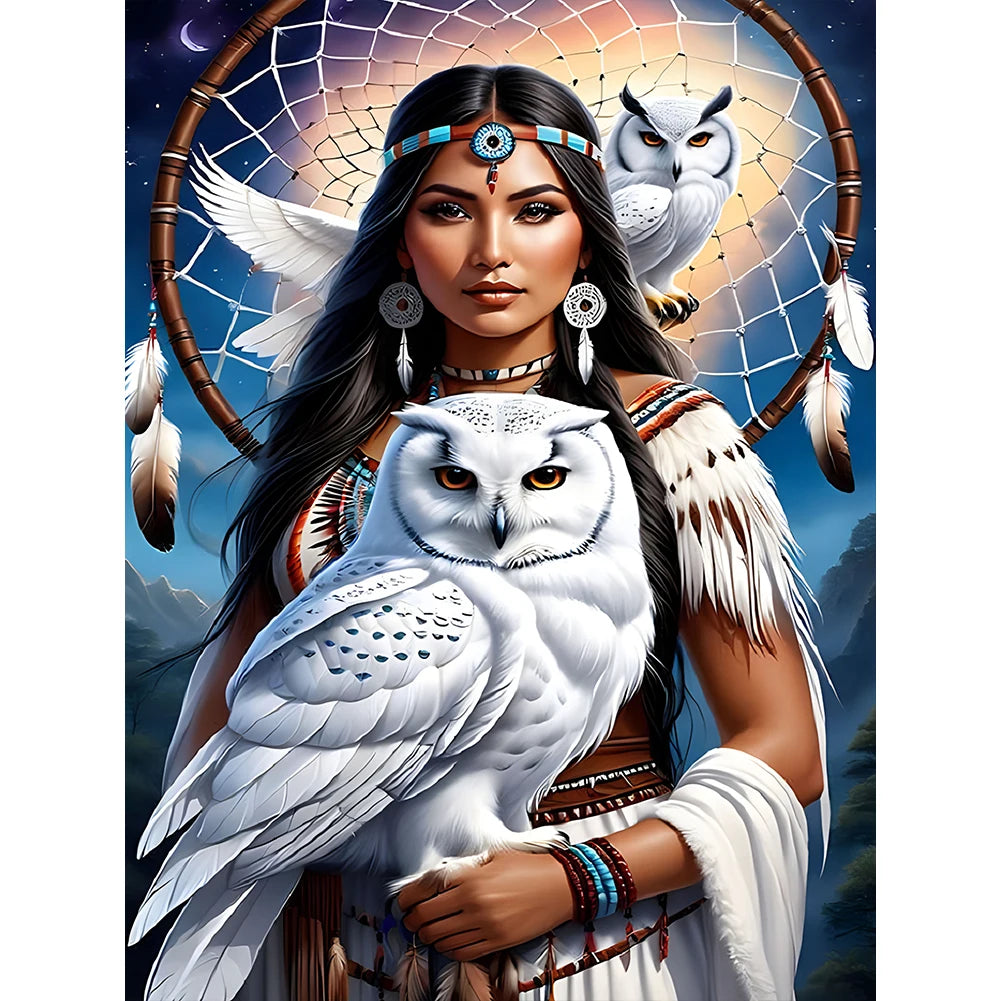 Girl 5D DIY Full Drill Round Diamond Painting Kit for Home Wall Room Decor