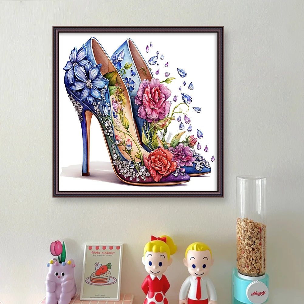 High Heel Printed Cross Stitch Kit 40x40cm DIY 11CT Thread Art Needlework Decor