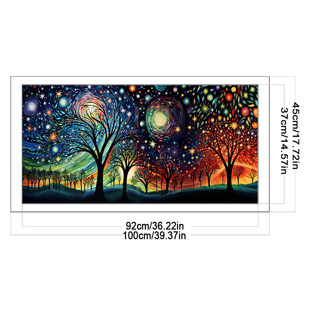Full Embroidery cotton Thread 11CT Starry Night Cross Stitch Kit 100x45cm