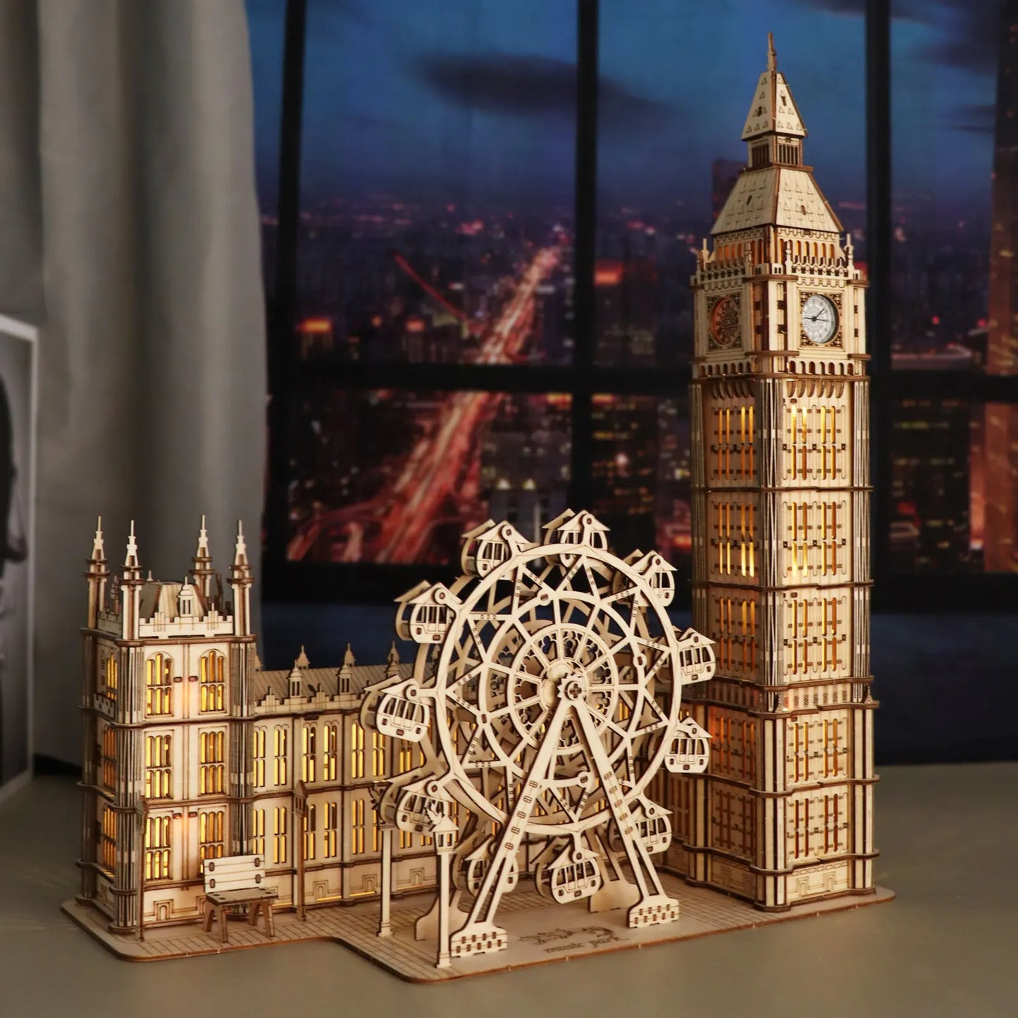 3D Wooden Puzzle Big Ben Model Kits Desktop Clock DIY Building Blocks Creative Gift Home Decor for Family Unique Christmas Gift