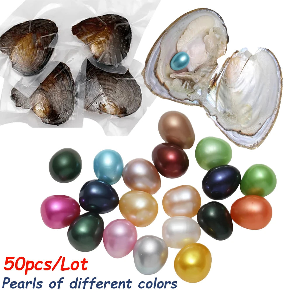 50pcs/Lot High-quality Pearls 7-8MM AA+ Single Pearl Vacuum-pack Oyster Beautiful & Interesting Nature Gifts Cultivate