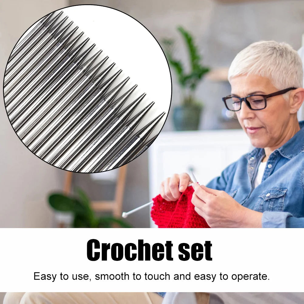 Crochet Hook Kits Multifunctional Removing Circular Needle Crochet Needles Comfortable Grip PU Storage Bag for Sewing Weave Tool