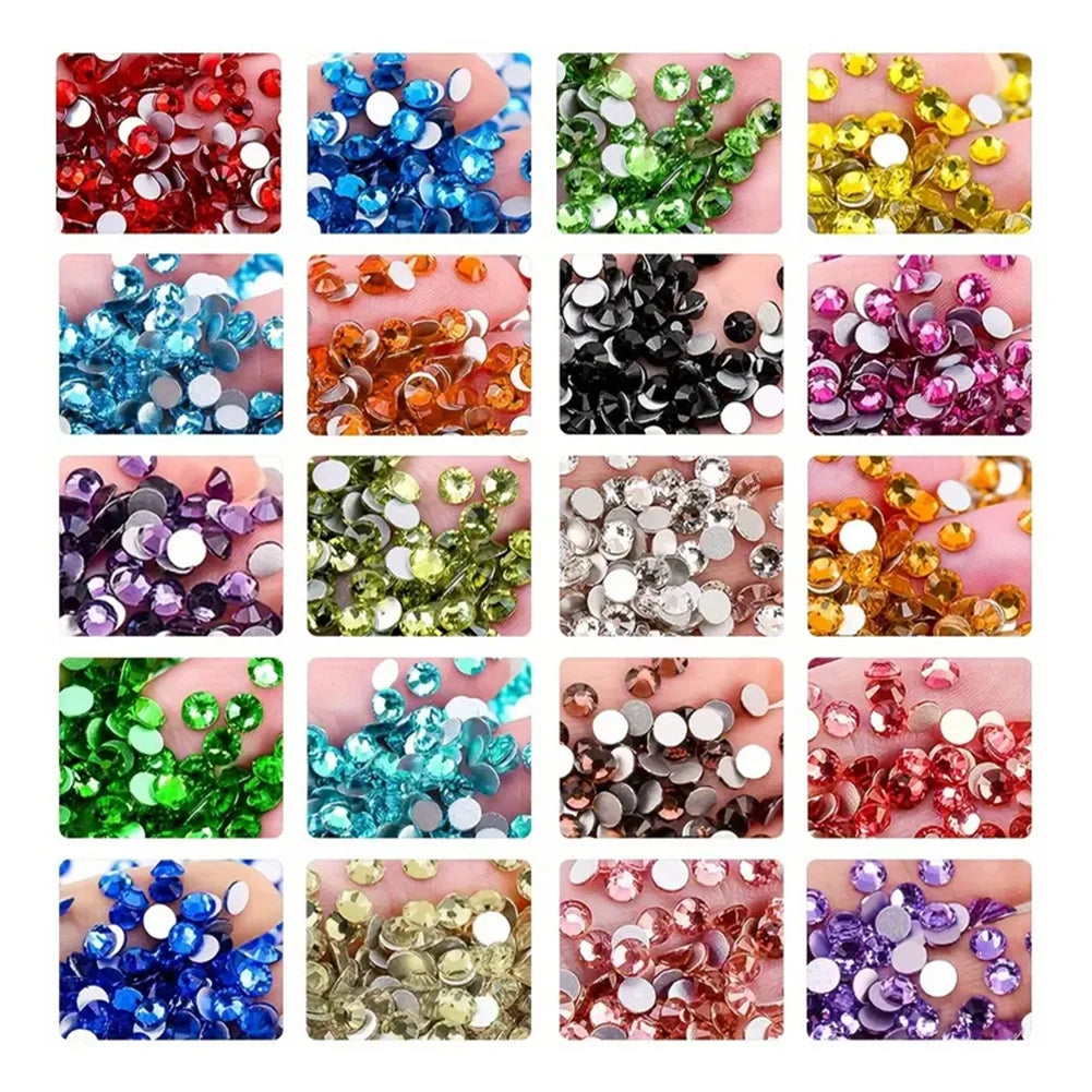 10000Pcs Round Drills Beads 20 Colors DIY Round Diamond Art Kit 5D Resin Diamond Diamond Painting Accessory