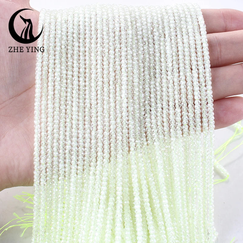 2x3mm Faceted Zircon Beads Loose Beads Gemstone Mix Color Cubic Zirconia Stone Beads for Jewelry Making DIY Accessory