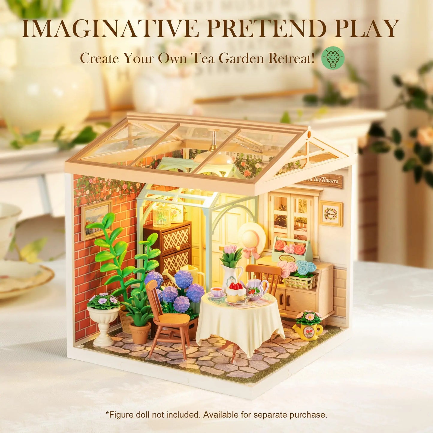 ROBOTIME DIY Miniature House Kit, Dollhouse Model Building Craft Kit Birthday Creative Gifts for Adults & Kids