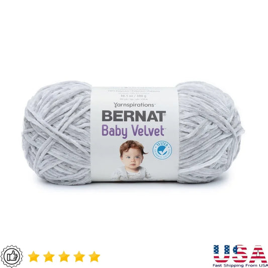 Baby Velvet Yarn Misty Gray 300g Soft Polyester Machine Washable Crochet Knit Projects No Shedding Perfect Blankets Booties