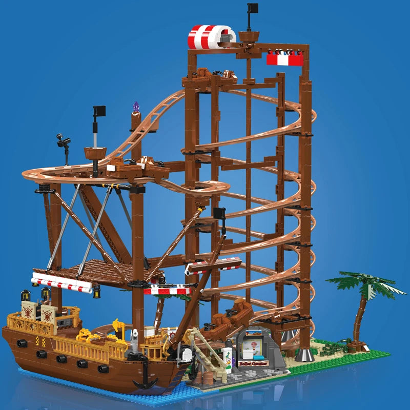 Mould King 11013 Roller Coaster Toys The Motorized Double Helix Roller Coaster Building Block Brick Set Kids Christmas Gift