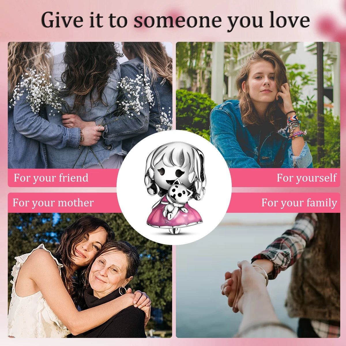 Hot 925 Sterling Silver Sweet Girls Series Charms Beads Fit Original Bracelets S925 DIY Jewelry Fine Gifts Accessories