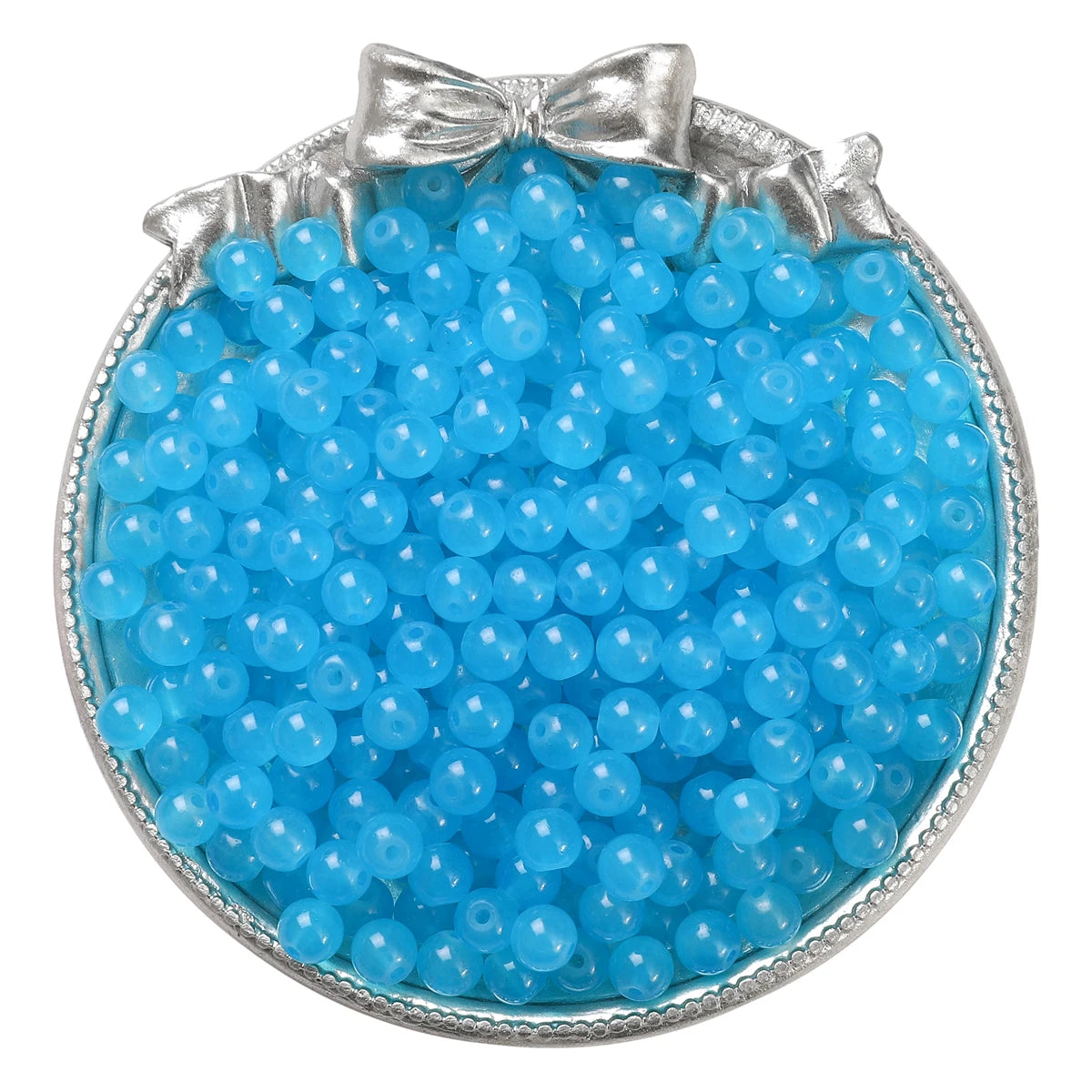 4/6/8/10mm Jelly Painted Glass Imitation Jade Round Beads - DIY Jewelry (Bracelet/Necklace) & Accessories 100/50/20pcs/Pack