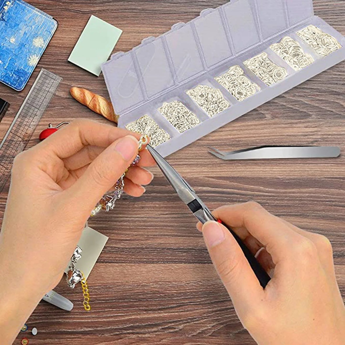 Alloy Accessories Jewelry Findings Set Repair Tools Lobster Clasp Open Jump Rings Earring Hooks for DIY Jewelry Making Supplies