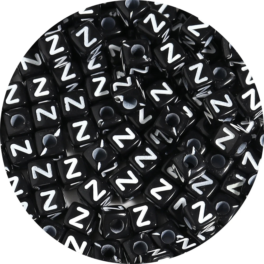4.5/10mm Charm Square Black Letter Acrylic Beads Cube Loose Spacer Alphabet Beads For Jewelry Making Diy Handmade Supplies