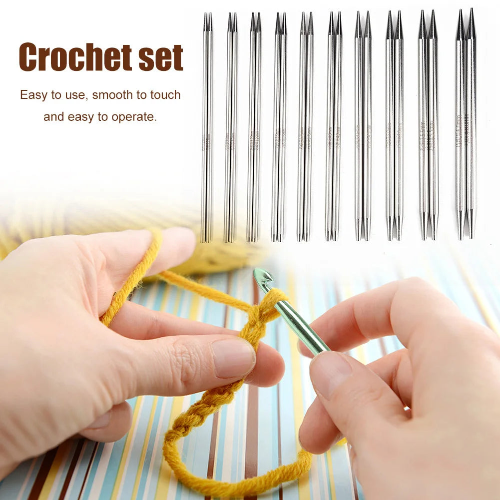 Crochet Hook Kits Multifunctional Removing Circular Needle Crochet Needles Comfortable Grip PU Storage Bag for Sewing Weave Tool