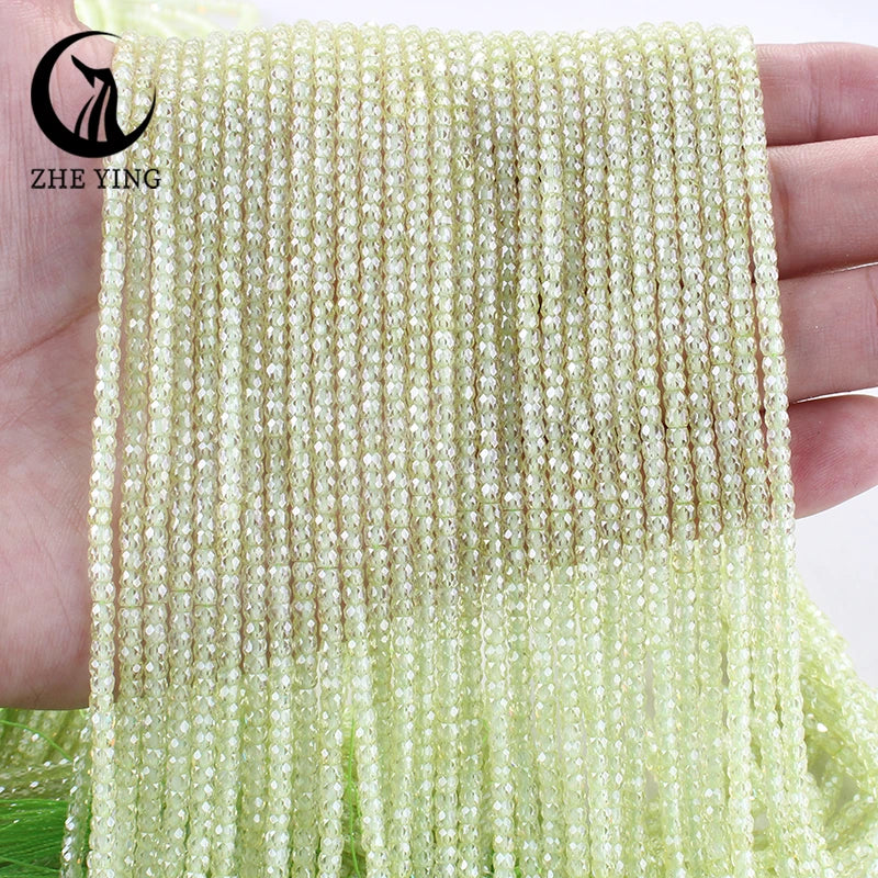 2x3mm Faceted Zircon Beads Loose Beads Gemstone Mix Color Cubic Zirconia Stone Beads for Jewelry Making DIY Accessory