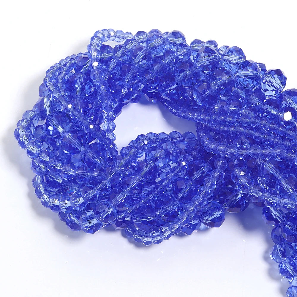 3/4/6/8/10mm Clear Color Faceted Crystal Rondelle Glass Beads Loose Spacer Abacus Beads For Jewelry Making DIY Bracelet Necklace