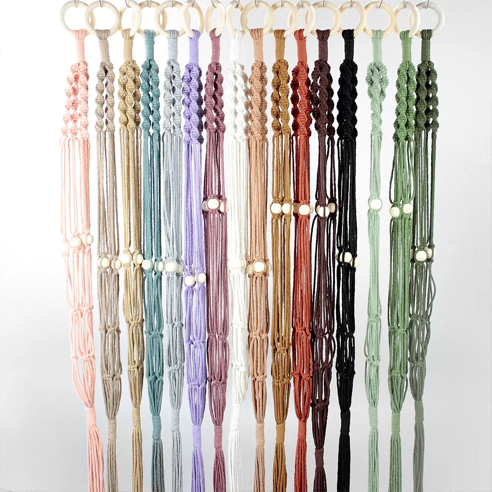 Knitting Plant Hanging Basket Macrame Kit with Tutorial for Beginners DIY Handmade Weaving Kit Mesh Hang Basket for Home Decor