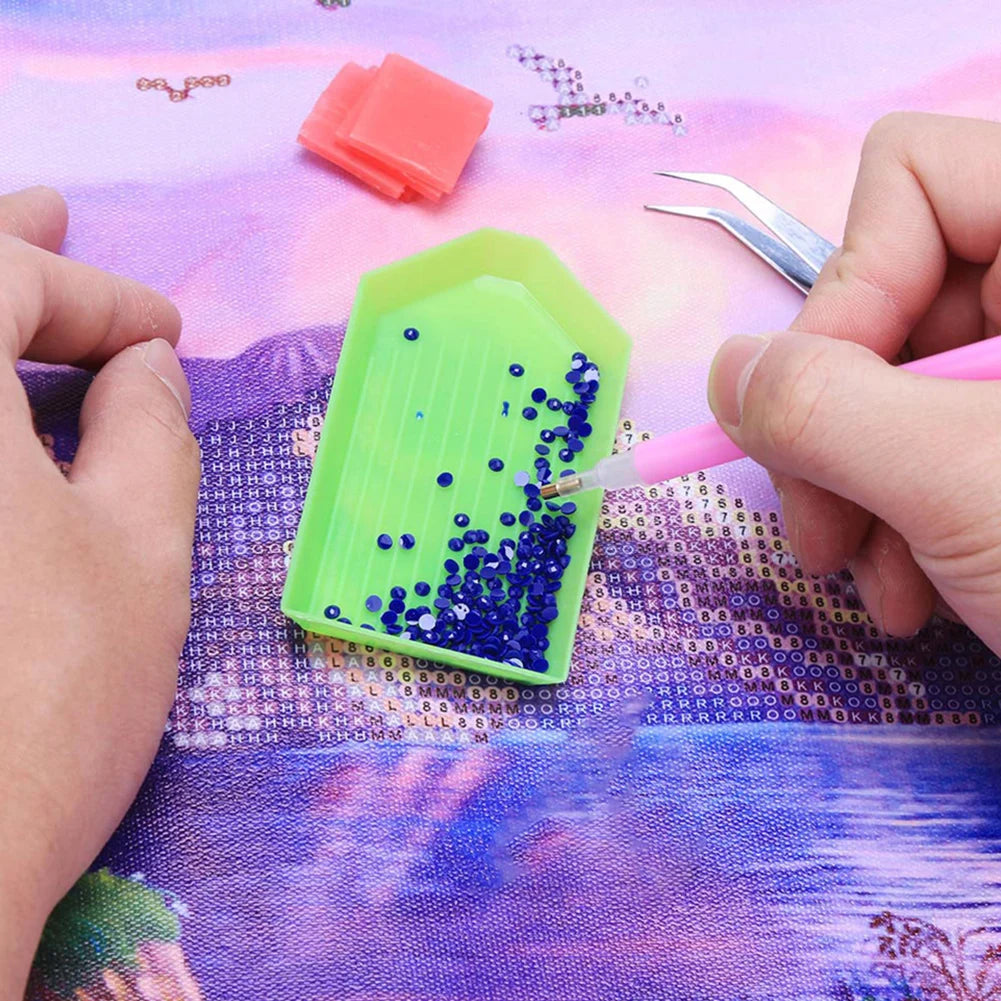 10000Pcs Round Drills Beads 20 Colors DIY Round Diamond Art Kit 5D Resin Diamond Diamond Painting Accessory