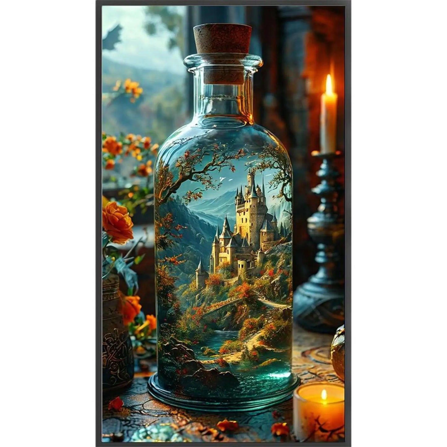 Castle Printed Cross Stitch Kit 40x75cm DIY 11CT Thread Art Needlework Decor