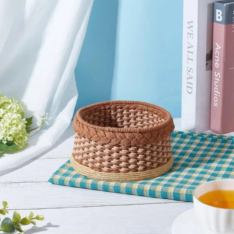 Macrame Basket Weaving Kit for Beginners, Complete Storage Basket Making Kit with Tutorial, DIY Craft Gift for Adults