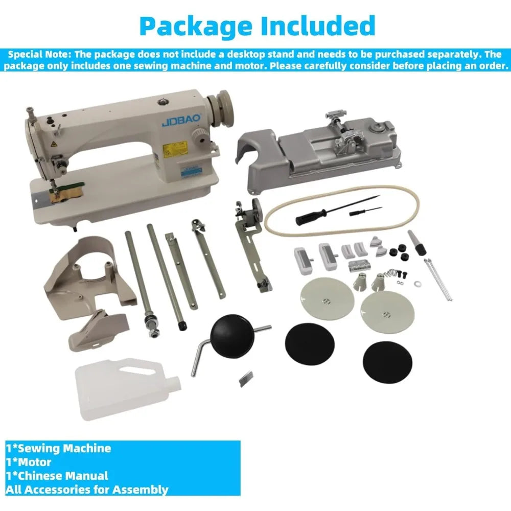 Sewing Machine with Multiple Needle Positions 110V 550W Thick Stuff Sewing Machine with Large Double-Thread Rotary Hook